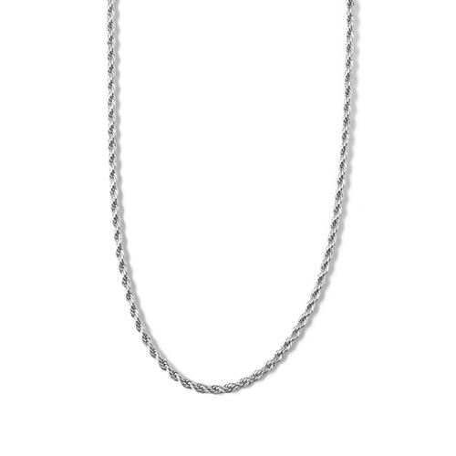 Rope Chain Necklace 18" - Silver