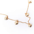 Puffed Heart Multi Drop Necklace - Pale Gold