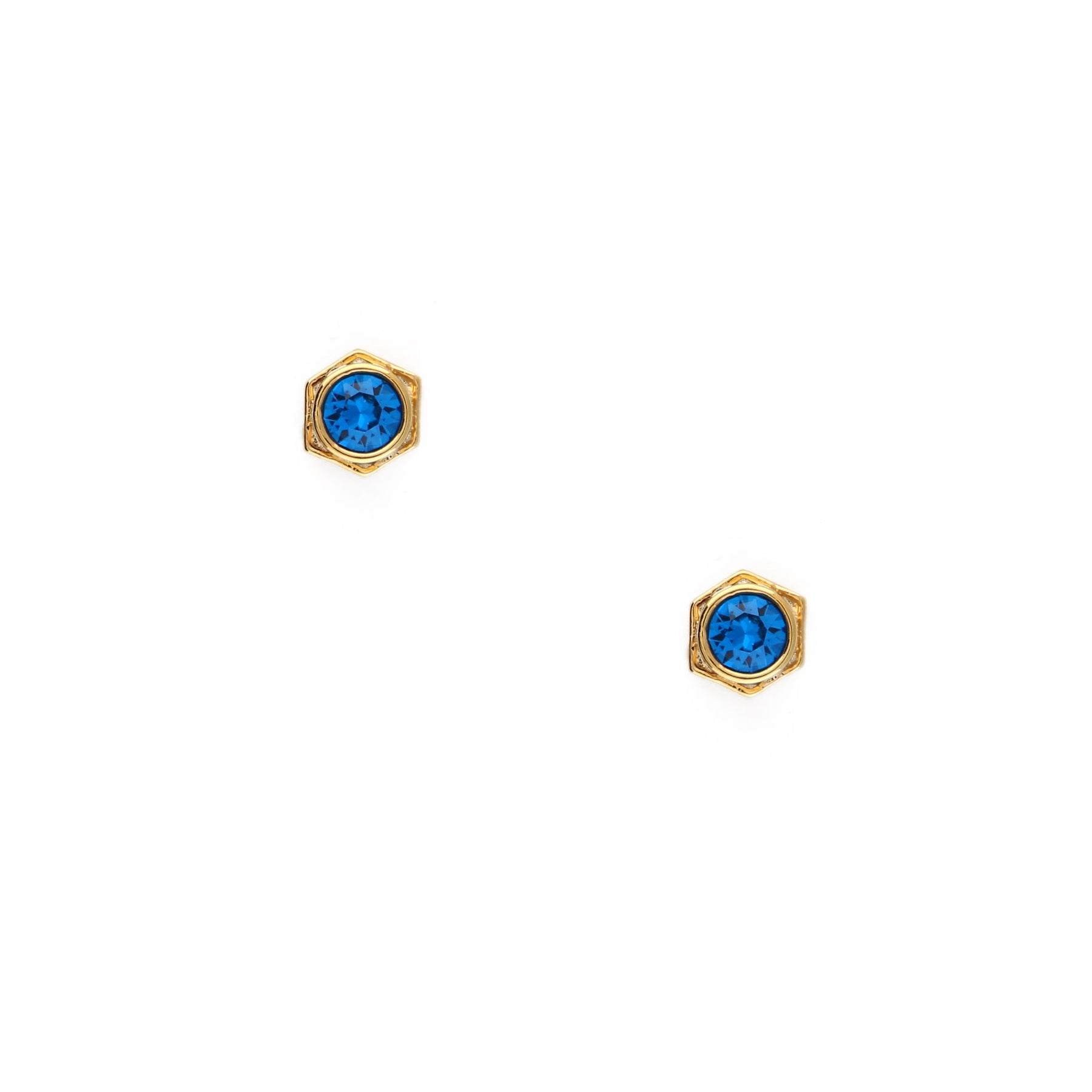 Hex Sw Studs  - Capri Blue