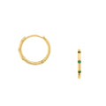 Fine Crystal Station Huggie Hoops - Emerald
