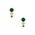 Emerald Triple Drop Stud - Emerald