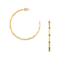 Fine Crystal Station Large Hoops - Emerald