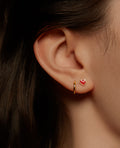 Enamel Heart Stud & Hoop 3 Pack - Red
