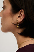 Crystal Heart Studs - Garnet