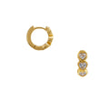 Crystal Stationed Heart Huggie Hoops - Crystal