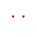Crystal Heart Studs - Garnet