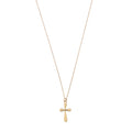 Dainty Cross Charm Necklace - Pale Gold