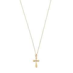 Dainty Cross Charm Necklace - Pale Gold