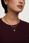 Multi Heart Stationed Collar Chain - Pale Gold