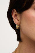 Stationed Cut Out Heart Huggie Hoops - Pale Gold