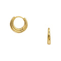 Domed Ridge Huggie Hoop - Pale Gold