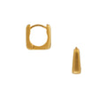 Tapered Square Huggie Hoop - Pale Gold