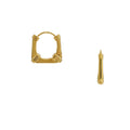 Tapered Square Detail Hoops - Pale Gold
