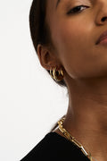 Rope Twist Mid Size Hoops - Pale Gold