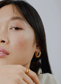 Rope Twist Mid Size Hoops - Pale Gold