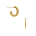Flat Oval Rope Edge Hoops - Pale Gold