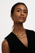 Entwined Open Link & Snake Chain - Pale Gold