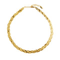 Snake Chain Plait Necklace - Pale Gold