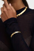 Snake Chain Plait Bracelet - Pale Gold