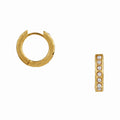Pearl Beaded Molten Huggie Hoops - Pearl