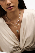 Pearl Stationed Link Chain Necklace - Pearl