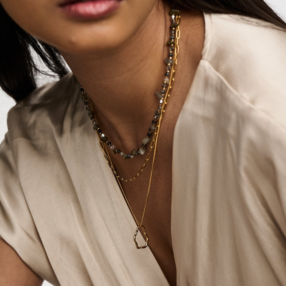 Labradorite Chip Bead Necklace - Labradorite