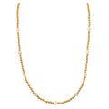 Semi-Precious Beaded Metal Necklace - Pearl
