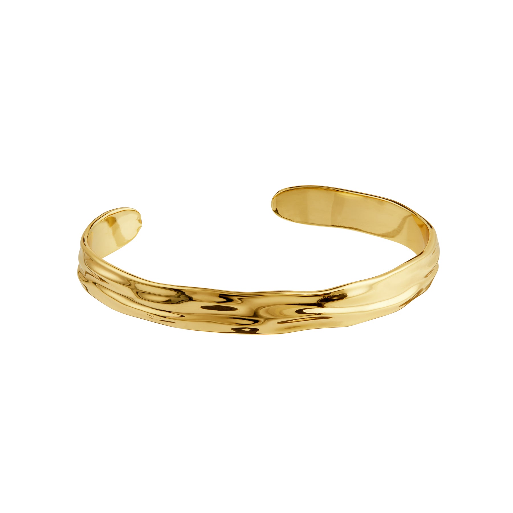 Organic Molten Bangle - Pale Gold