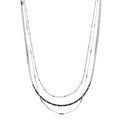 Satellite & Link Chain 3-Row Necklace - Silver