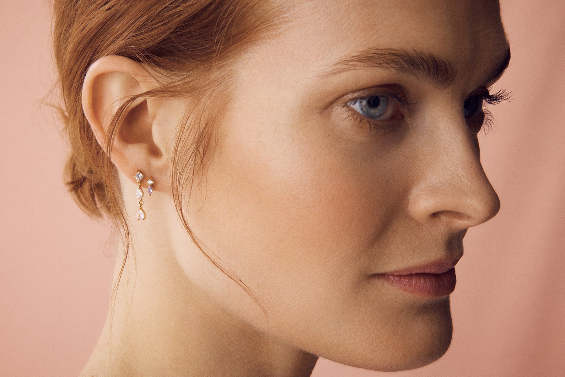 Crystal Mixed Stone Drop Earrings - Crystal