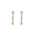 Crystal Mixed Stone Drop Earrings - Crystal