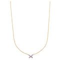 Crystal Butterfly Ditsy Necklace  - Lilac