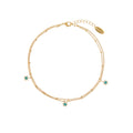 Turquoise Enamel Star Multi Row Anklet - Turquoise