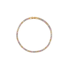 Cup Chain Tennis Bracelet - Rainbow