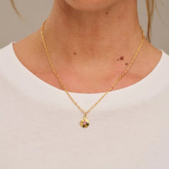 October Birthstone Necklace With Swarovski Crystals - Rose