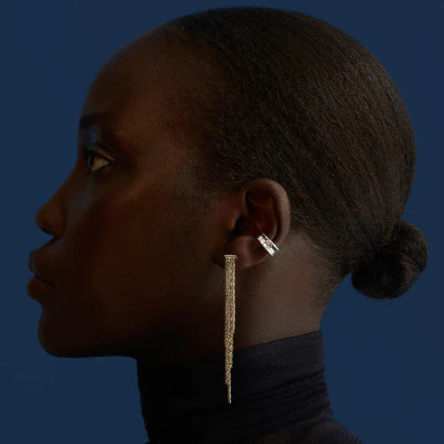Waterfall Chain Long Drop Earrings - Silver