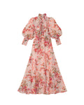 Organza Midi Dress - Pink Blossom