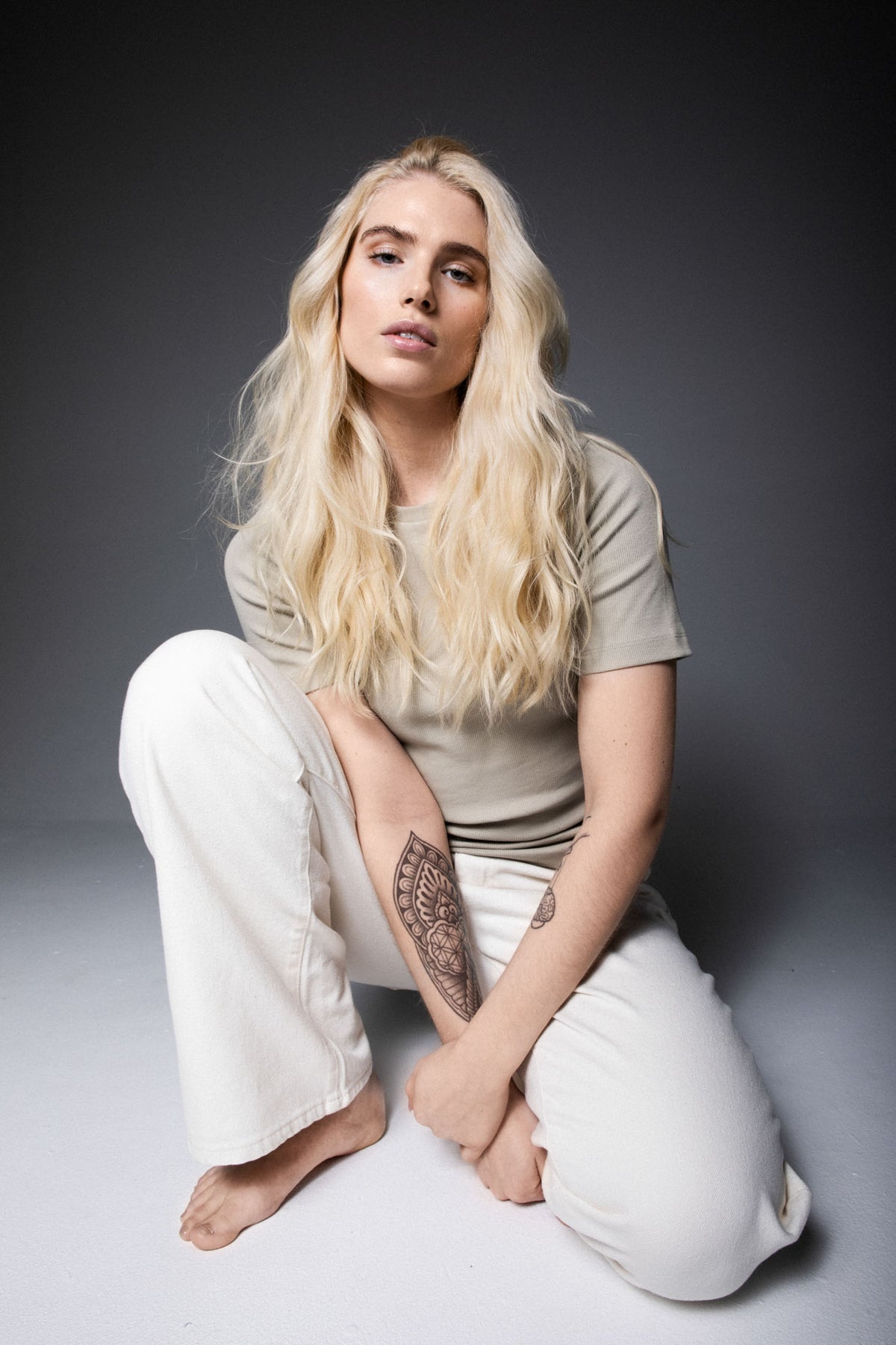 Pippa Rib Tee - Dusty Olive