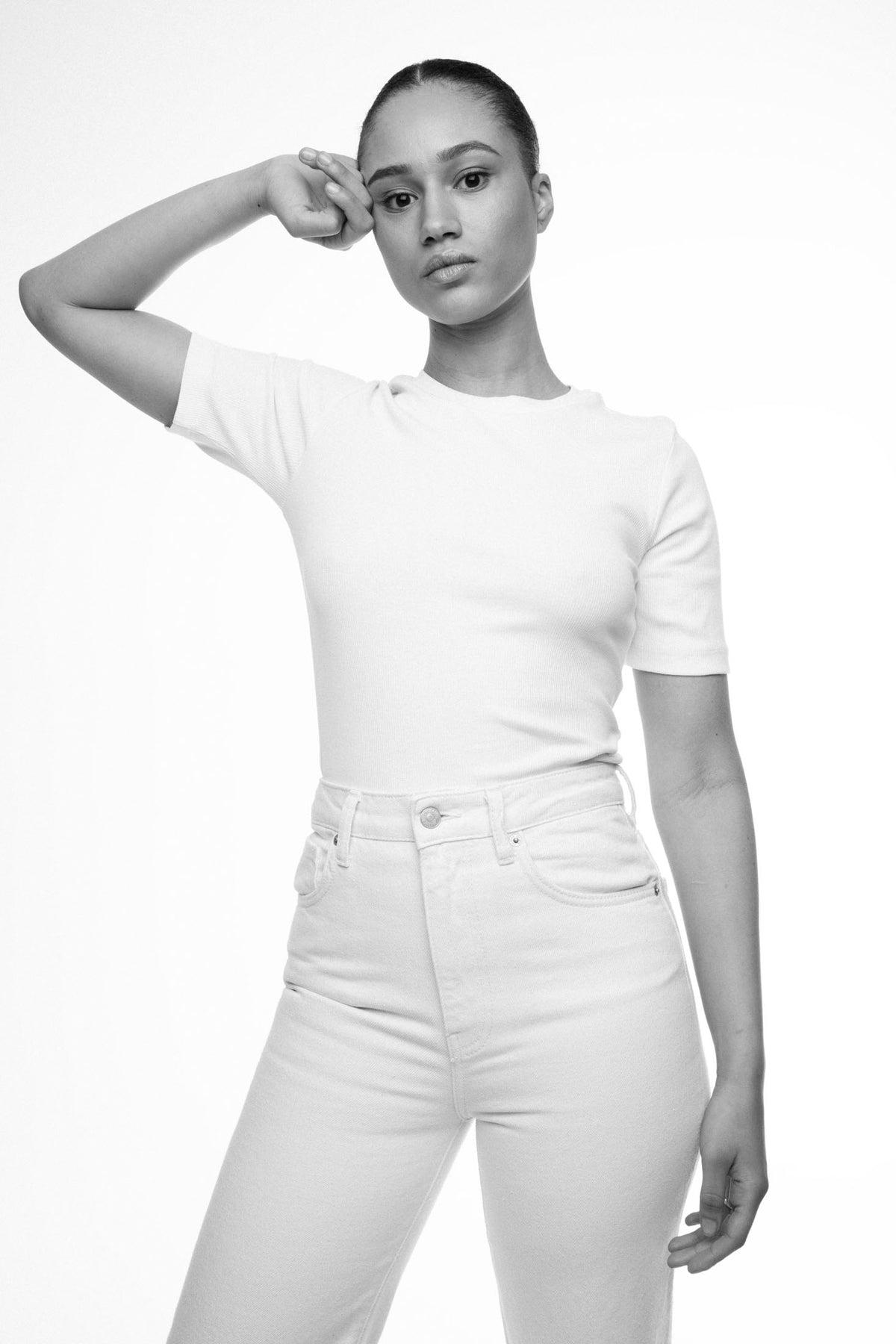 Pippa Rib Tee - Ecru