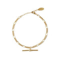 T-Bar Chunky Figaro Armband - Pale Gold