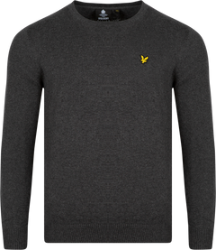 Cotton Merino Crew Jumper - Charcoal Marl