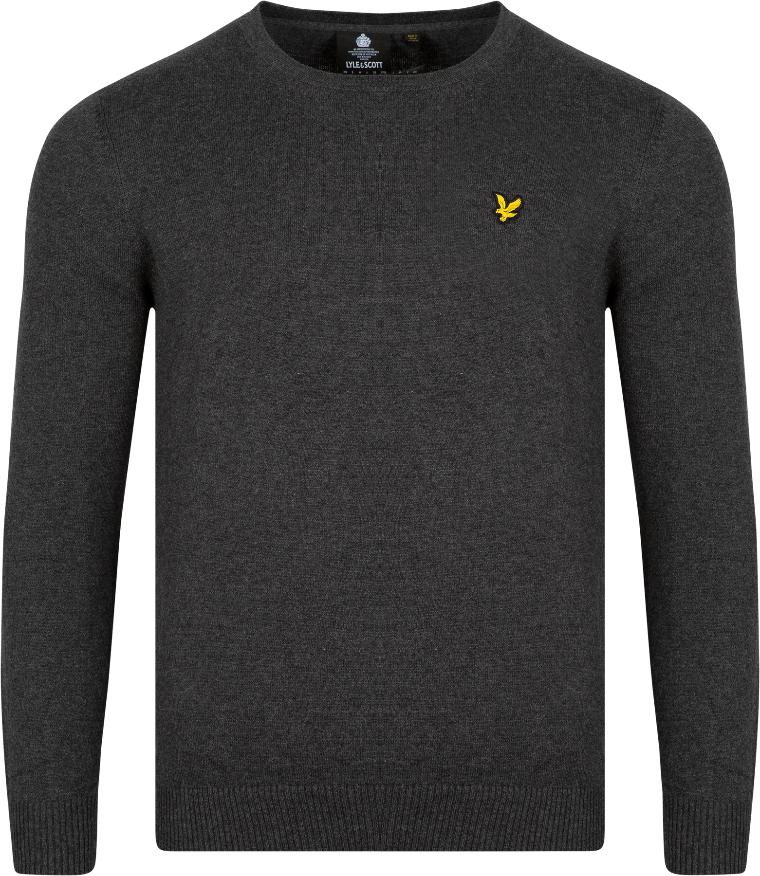 Cotton Merino Crew Jumper - Charcoal Marl