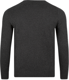 Cotton Merino Crew Jumper - Charcoal Marl