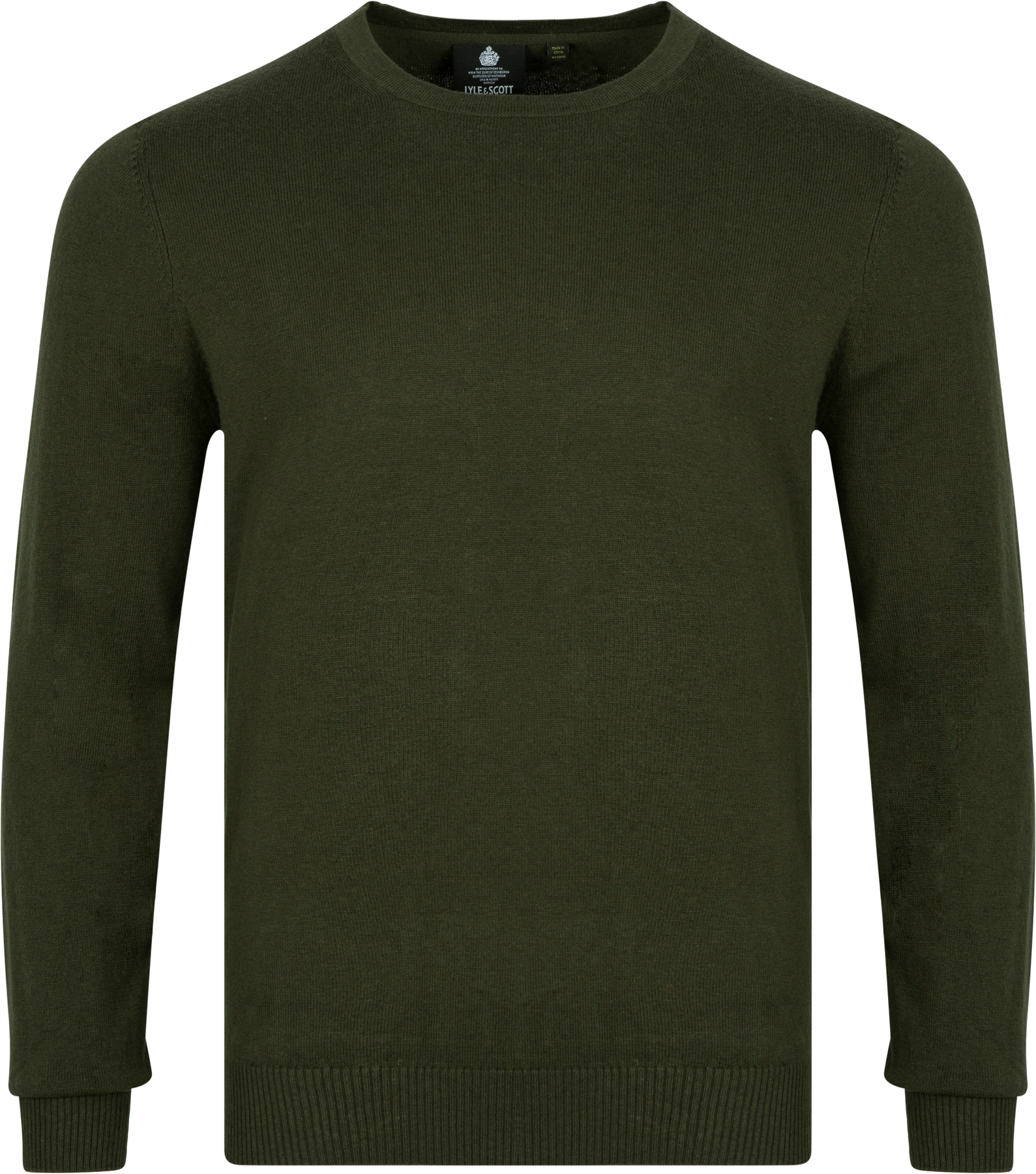 Cotton Merino Crew Jumper - Olive