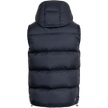 Down Vest With Detachable Hood - Navy Blue