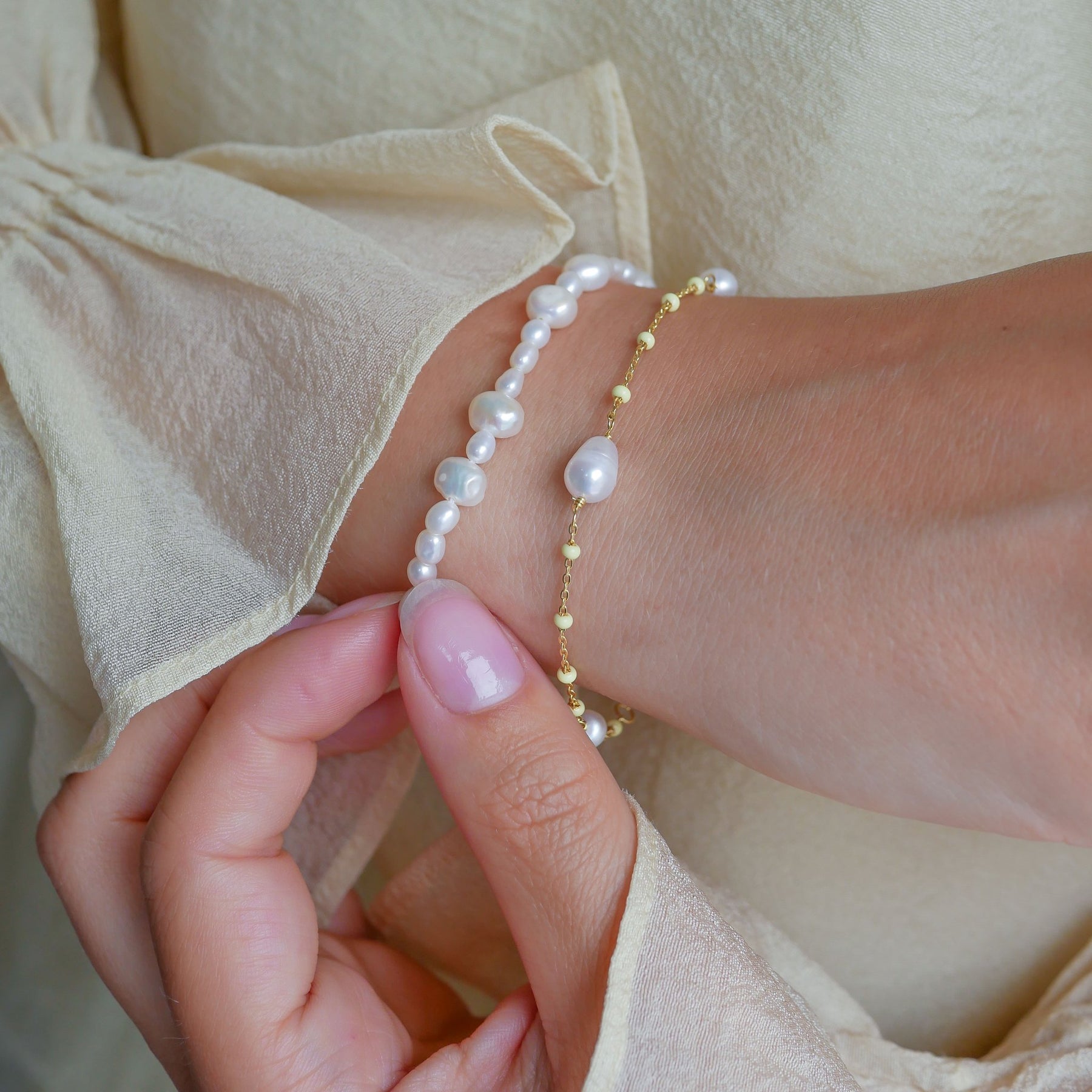 Lola Perlita Bracelet - Lemone/Pearl