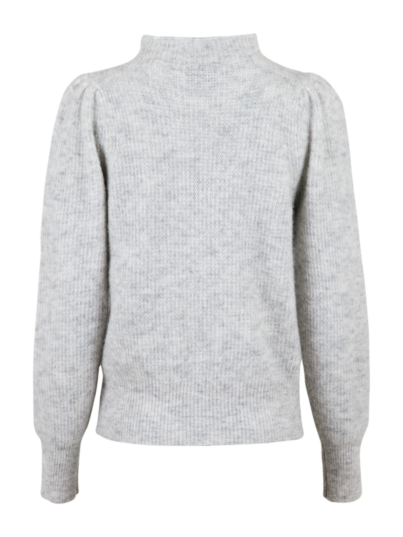 Marlia Knit Blouse - Light Grey Melange - Neo Noir - Bluser & Skjorter - VILLOID.no