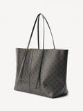 Abi Printed Tote Bag - Dark Chocolate