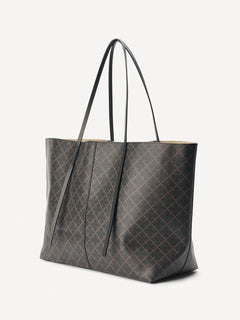Abi Printed Tote Bag - Dark Chocolate