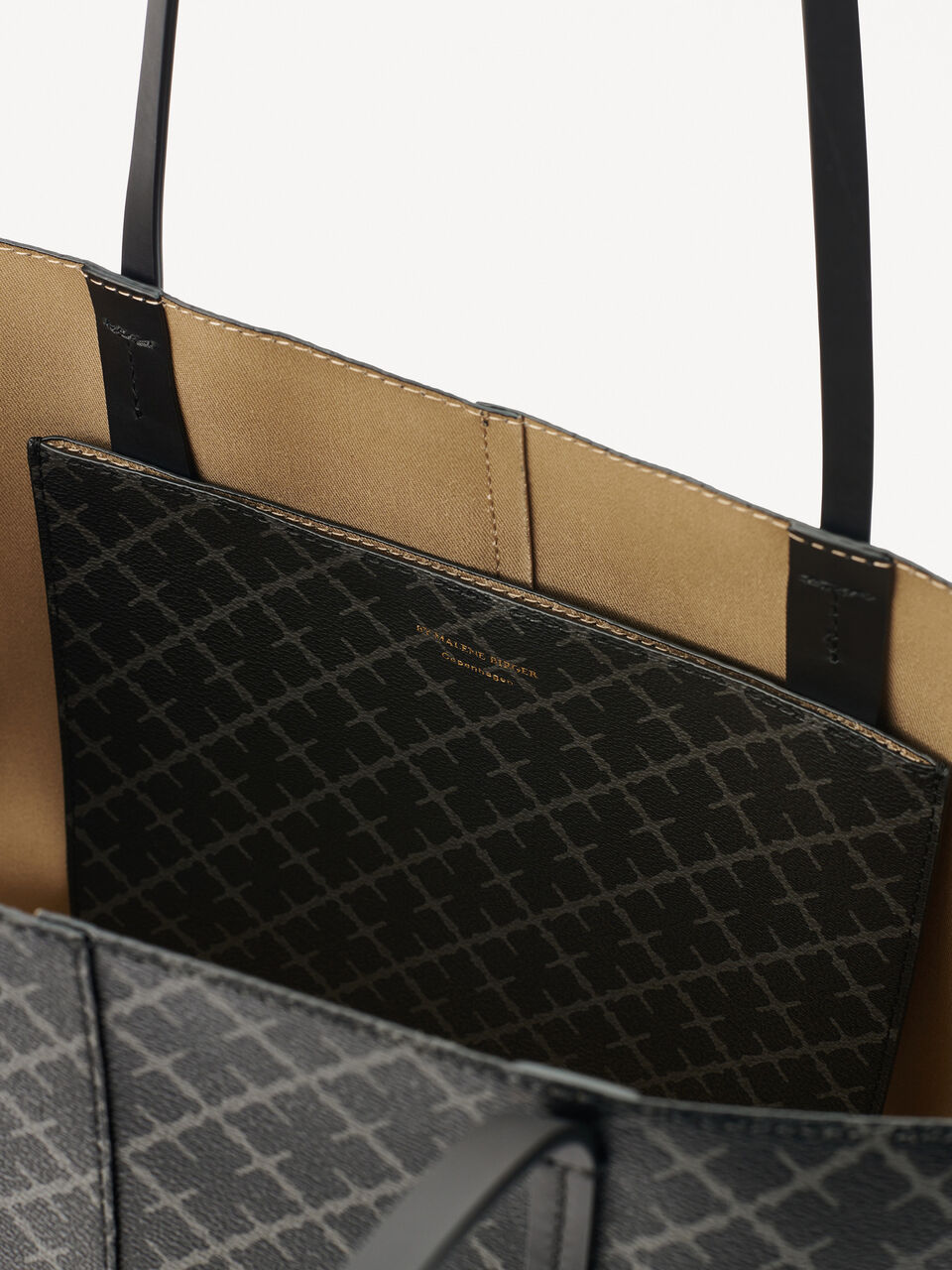 Abigail Printed Tote Bag - Charcoal